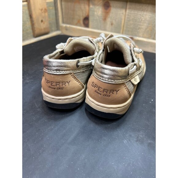 Sperry Womens Memory Foam Tan & Gold Boat Shoes Size 5.5 - Picture 5 of 8